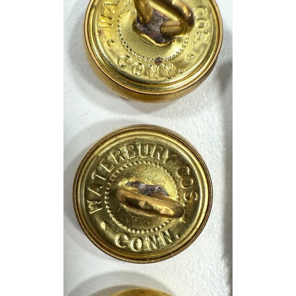 Brooks Brothers Golden Fleece Metal Blazer Buttons Set Of 10 Waterbury USA - Picture 8 of 10